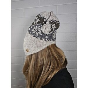 Ecoraggs Jacob Ash Schuessler Winter Hat One Size Fair Isle Tassels‎ Beanie Snow